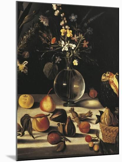 Still Life with Flowers and Fruit-Caravaggio-Mounted Giclee Print