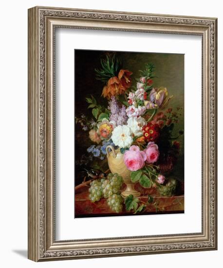 Still Life with Flowers and Grapes-Cornelis van Spaendonck-Framed Giclee Print