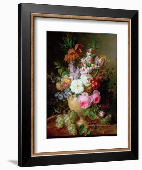 Still Life with Flowers and Grapes-Cornelis van Spaendonck-Framed Giclee Print