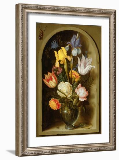 Still Life with Flowers and Insects-Ambrosius The Elder Bosschaert-Framed Giclee Print