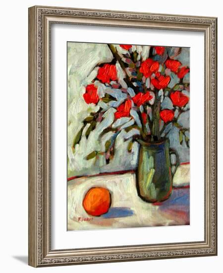 Still Life with Flowers and Orange-Patty Baker-Framed Art Print