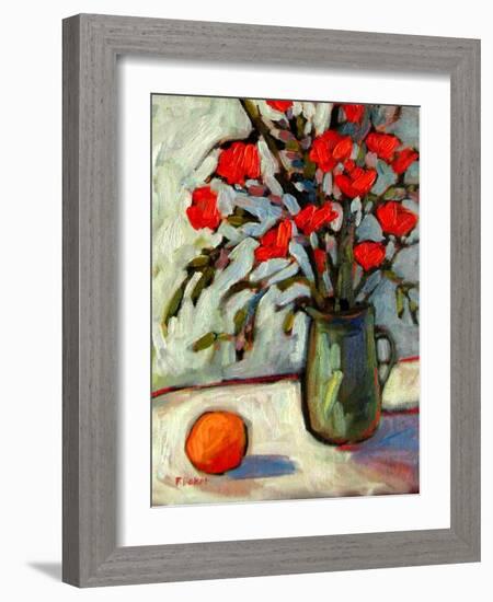 Still Life with Flowers and Orange-Patty Baker-Framed Art Print