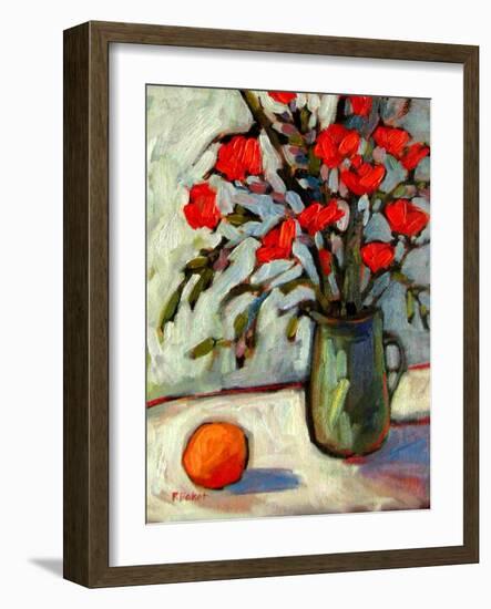 Still Life with Flowers and Orange-Patty Baker-Framed Art Print