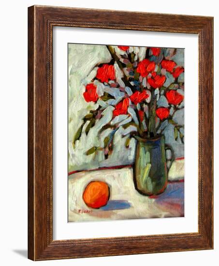 Still Life with Flowers and Orange-Patty Baker-Framed Art Print