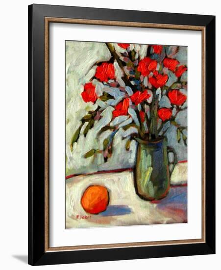 Still Life with Flowers and Orange-Patty Baker-Framed Art Print