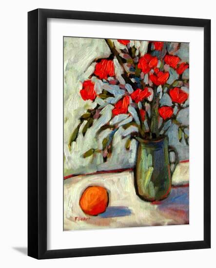 Still Life with Flowers and Orange-Patty Baker-Framed Art Print