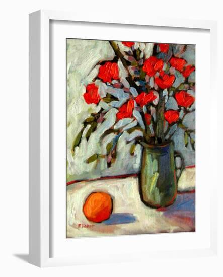 Still Life with Flowers and Orange-Patty Baker-Framed Art Print