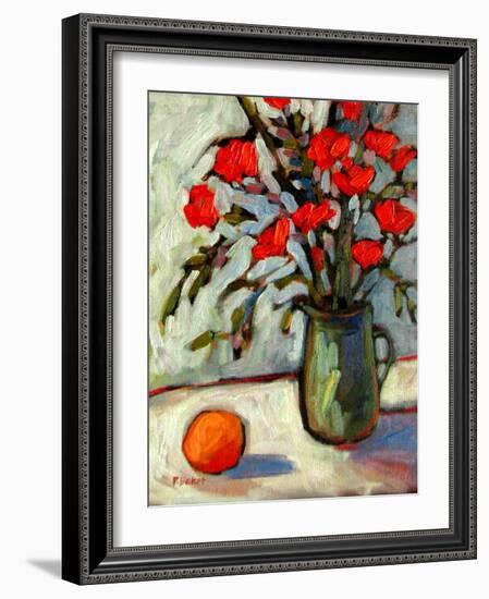 Still Life with Flowers and Orange-Patty Baker-Framed Art Print