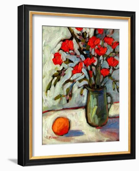 Still Life with Flowers and Orange-Patty Baker-Framed Art Print