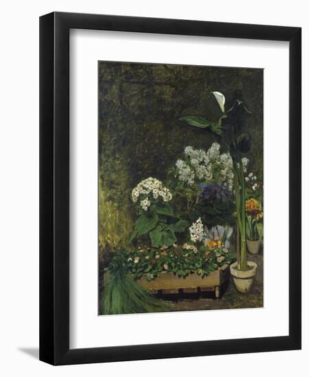 Still-Life with Flowers (Arum and Green House Plants), 1864-Pierre-Auguste Renoir-Framed Giclee Print