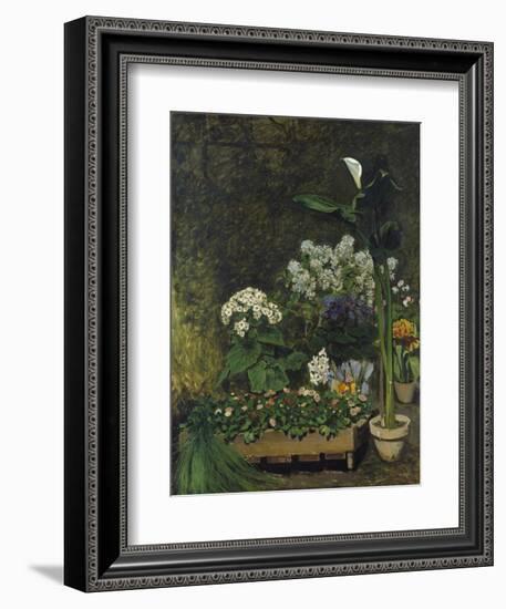 Still-Life with Flowers (Arum and Green House Plants), 1864-Pierre-Auguste Renoir-Framed Giclee Print