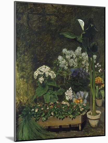 Still-Life with Flowers (Arum and Green House Plants), 1864-Pierre-Auguste Renoir-Mounted Giclee Print