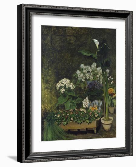 Still-Life with Flowers (Arum and Green House Plants), 1864-Pierre-Auguste Renoir-Framed Giclee Print