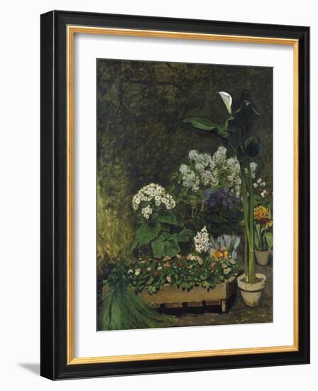 Still-Life with Flowers (Arum and Green House Plants), 1864-Pierre-Auguste Renoir-Framed Giclee Print