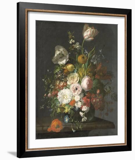 Still Life with Flowers in a Glass Vase-Rachel Ruysch-Framed Giclee Print