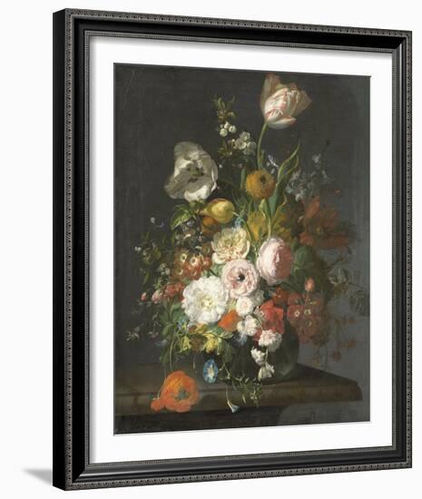 Still Life with Flowers in a Glass Vase-Rachel Ruysch-Framed Giclee Print