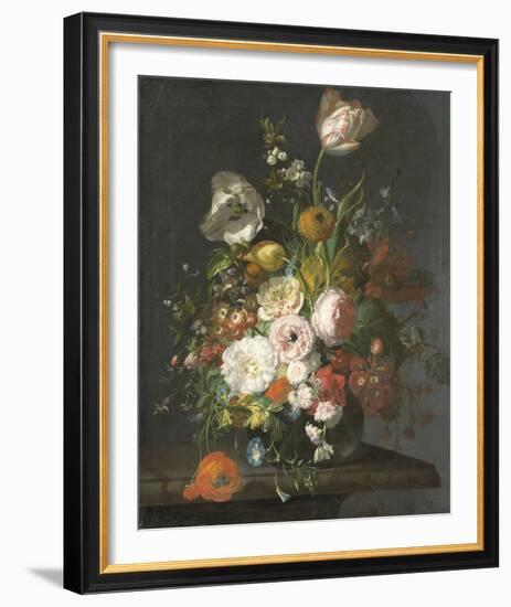 Still Life with Flowers in a Glass Vase-Rachel Ruysch-Framed Giclee Print