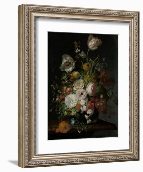 Still Life with Flowers in a Glass Vase-Rachel Ruysch-Framed Art Print