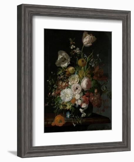 Still Life with Flowers in a Glass Vase-Rachel Ruysch-Framed Art Print