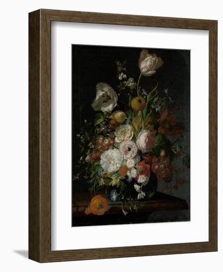 Still Life with Flowers in a Glass Vase-Rachel Ruysch-Framed Art Print