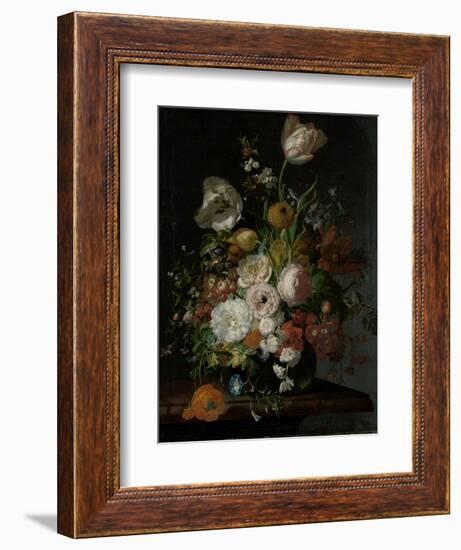 Still Life with Flowers in a Glass Vase-Rachel Ruysch-Framed Art Print