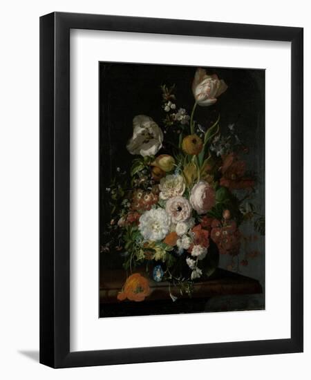 Still Life with Flowers in a Glass Vase-Rachel Ruysch-Framed Art Print