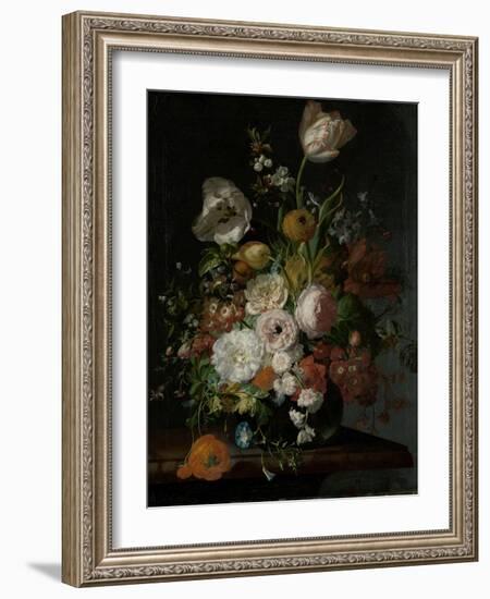 Still Life with Flowers in a Glass Vase-Rachel Ruysch-Framed Art Print