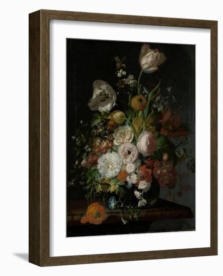 Still Life with Flowers in a Glass Vase-Rachel Ruysch-Framed Art Print