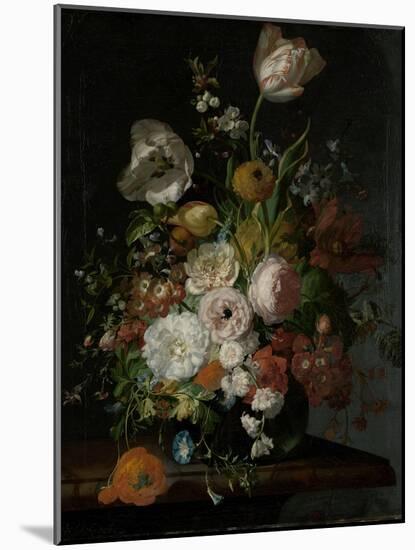 Still Life with Flowers in a Glass Vase-Rachel Ruysch-Mounted Art Print