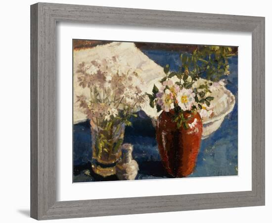 Still Life with Flowers in a Vase, 1911-14 (oil on canvas)-Harold Gilman-Framed Giclee Print