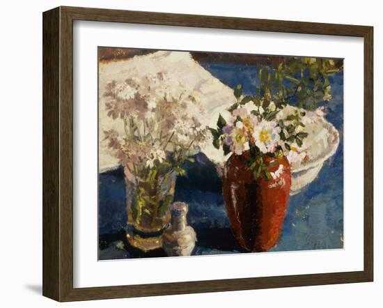 Still Life with Flowers in a Vase, 1911-14 (oil on canvas)-Harold Gilman-Framed Giclee Print