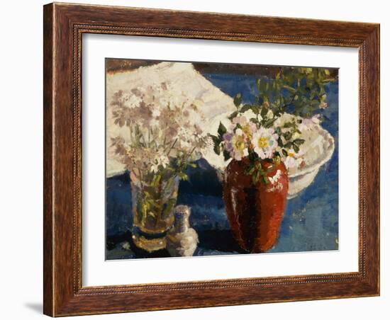 Still Life with Flowers in a Vase, 1911-14 (oil on canvas)-Harold Gilman-Framed Giclee Print