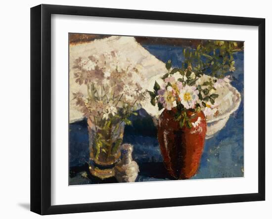 Still Life with Flowers in a Vase, 1911-14 (oil on canvas)-Harold Gilman-Framed Giclee Print