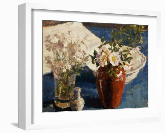 Still Life with Flowers in a Vase, 1911-14 (oil on canvas)-Harold Gilman-Framed Giclee Print