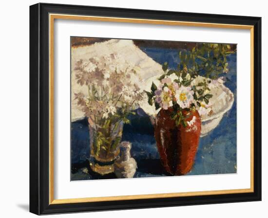 Still Life with Flowers in a Vase, 1911-14 (oil on canvas)-Harold Gilman-Framed Giclee Print