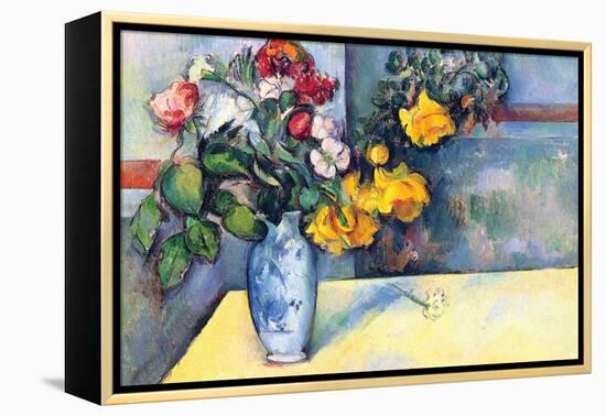 Still Life with Flowers In a Vase-Paul Cézanne-Framed Stretched Canvas