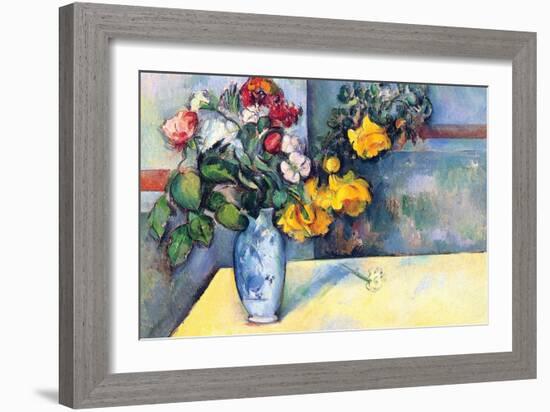 Still Life with Flowers in a Vase-Paul C?zanne-Framed Art Print