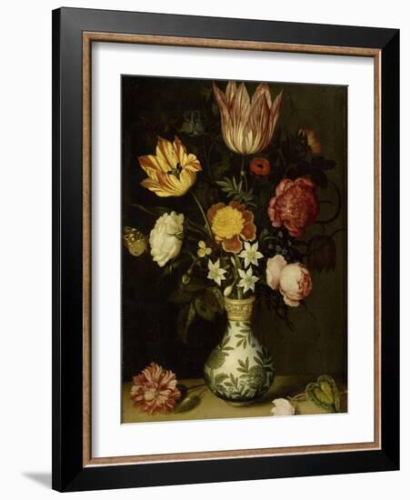 Still Life with Flowers in a Wan-Li Vase-Ambrosius Bosschaert-Framed Art Print