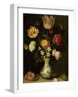 Still Life with Flowers in a Wan-Li Vase-Ambrosius Bosschaert-Framed Art Print