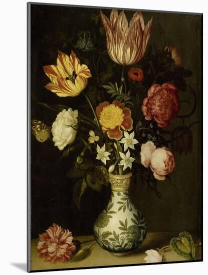 Still Life with Flowers in a Wan-Li Vase-Ambrosius Bosschaert-Mounted Art Print