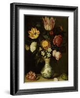 Still Life with Flowers in a Wan-Li Vase-Ambrosius Bosschaert-Framed Art Print