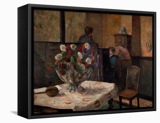 Still Life with Flowers, Interior of the Artist's Apartment, Rue Carcel, Paris-Paul Gauguin-Framed Premier Image Canvas