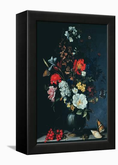 Still Life with Flowers (Oil on Panel)-Balthasar van der Ast-Framed Premier Image Canvas