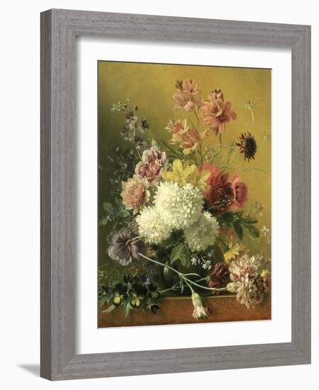 Still Life with Flowers-Georgius Jacobus Johannes van Os-Framed Art Print