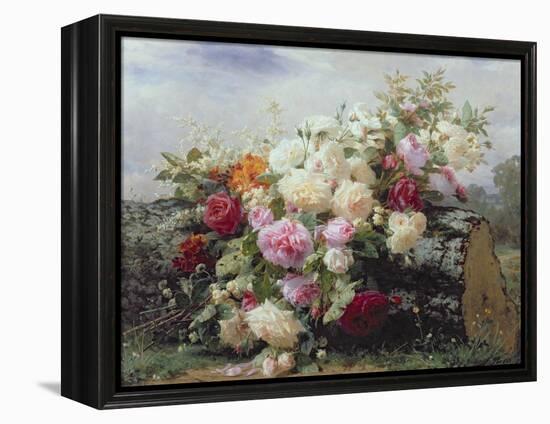 Still Life with Flowers-Jean Baptiste Claude Robie-Framed Premier Image Canvas