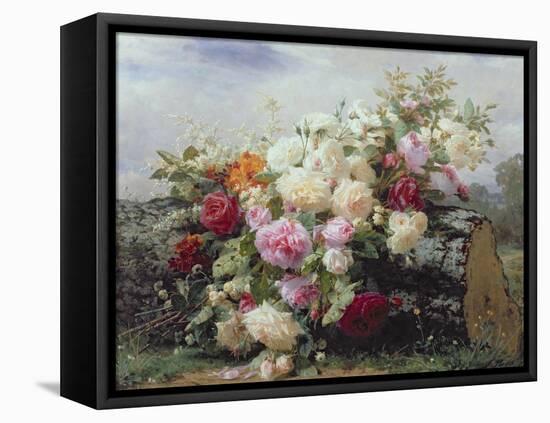 Still Life with Flowers-Jean Baptiste Claude Robie-Framed Premier Image Canvas