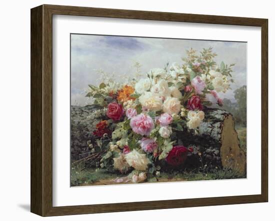 Still Life with Flowers-Jean Baptiste Claude Robie-Framed Giclee Print