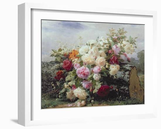 Still Life with Flowers-Jean Baptiste Claude Robie-Framed Giclee Print