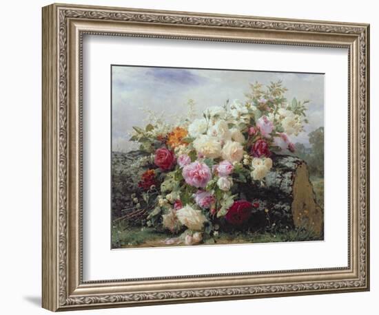 Still Life with Flowers-Jean Baptiste Claude Robie-Framed Giclee Print