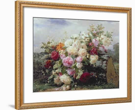 Still Life with Flowers-Jean Baptiste Claude Robie-Framed Giclee Print